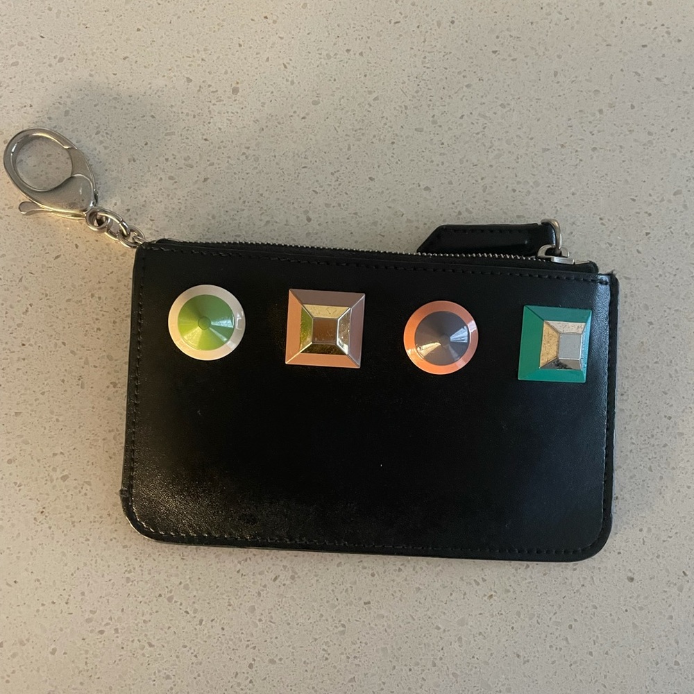 Fendi Vitello Studded Coin Pouch